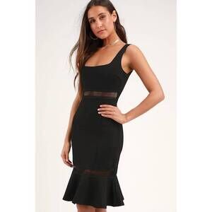 Lulus Martini Mama Black Crochet Midi Dress - Size M